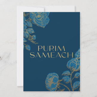 Cartão De Festividades Purim Sameach com flores para mós-albardes