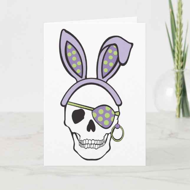 Cartão De Festividades Purple Easter Skull Card (Frente)