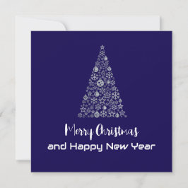 Cartão De Festividades Purple greeting card Merry Christmas New Year tree