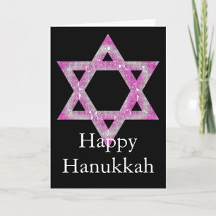 Cartão De Festividades Purple Jeweled Star of David Design