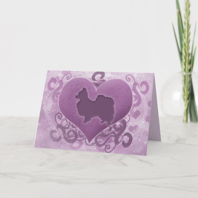 Cartão De Festividades Purple Papillon Valentine's Day Card (Frente)
