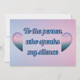 Cartão De Festividades Purple pink 3D Heart Romantic Silence Greeting 