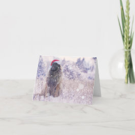 Cartão De Festividades purple snow Leonberger