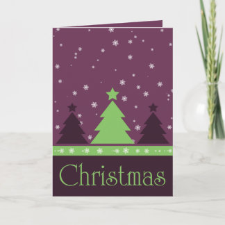 Cartão De Festividades Purple Snowflakes Christmas Card