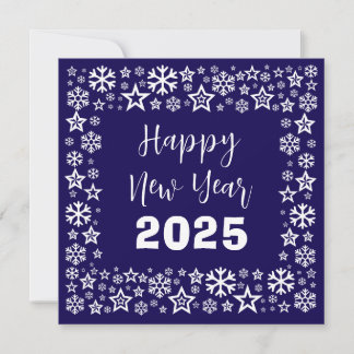 Cartão De Festividades Purple white Square wish card with golden stars