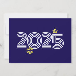 Cartão De Festividades Purple wish card New Year with gold snowflakes