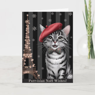 Cartão De Festividades Purr-isian Noël Holiday Card