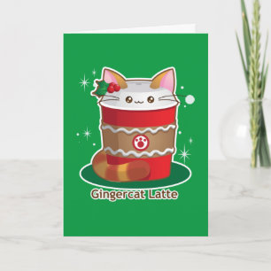 Cartão De Festividades Purrista Pawfee: Café Gengibre Feriado Bonito