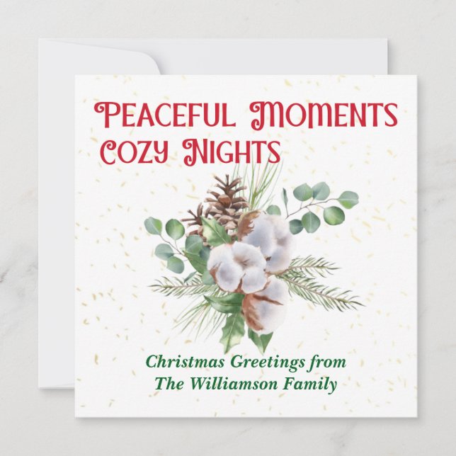 Cartão De Festividades Pussy Willow Catkin Bouquet Christmas (Frente)