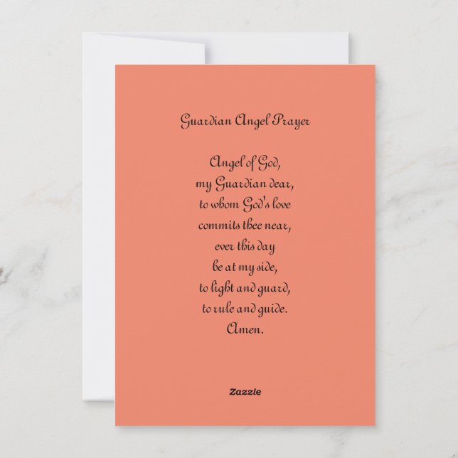 Cartão De Festividades Putti Par de Anjos com oração (Verso)