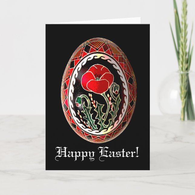 Cartão De Festividades Pysanky Ukrainian Easter Egg Card (Frente)