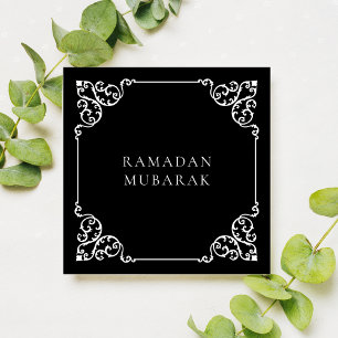 Cartão De Festividades Quadro Antigo Preto Branco Ramadan Mubarak