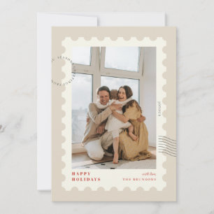Cartão De Festividades Quadro de Foto de Correio Natal