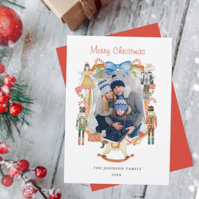 Cartão De Festividades Quadro de Foto de Natal do Cutcracker (Criador carregado)
