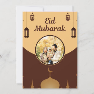 Cartão De Festividades Quadro de Foto Eid Mubarak Arte de Silhueta de Mes