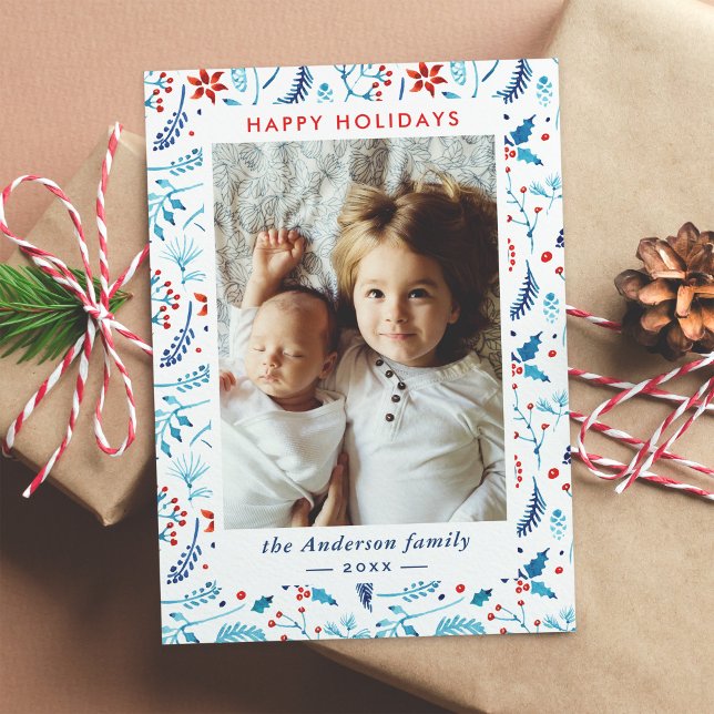 Cartão De Festividades Quadro de Fotografias de Berries Botânicos de Nata (Criador carregado)