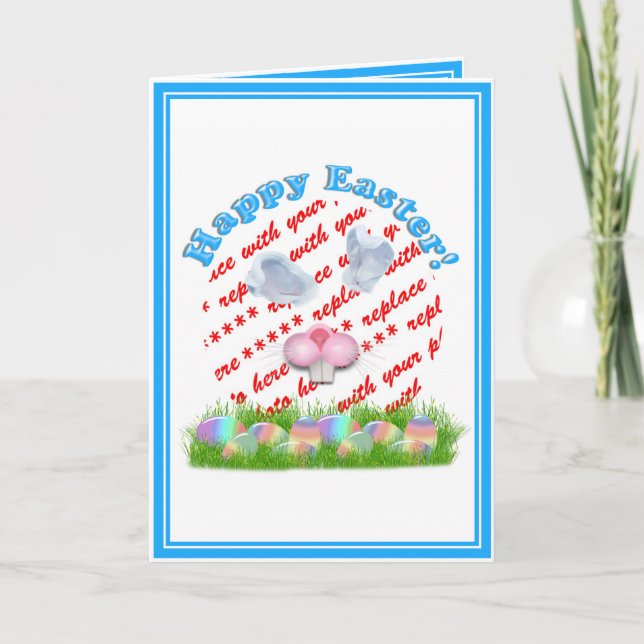 Cartão De Festividades Quadro de Fotografias de Coelhinho de Páscoa (Ajus (Frente)