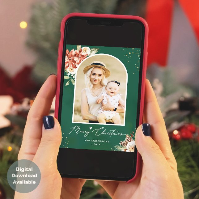 Cartão De Festividades Quadro de Fotografias do Arco Moderno Vermelho Ver (Criador carregado)