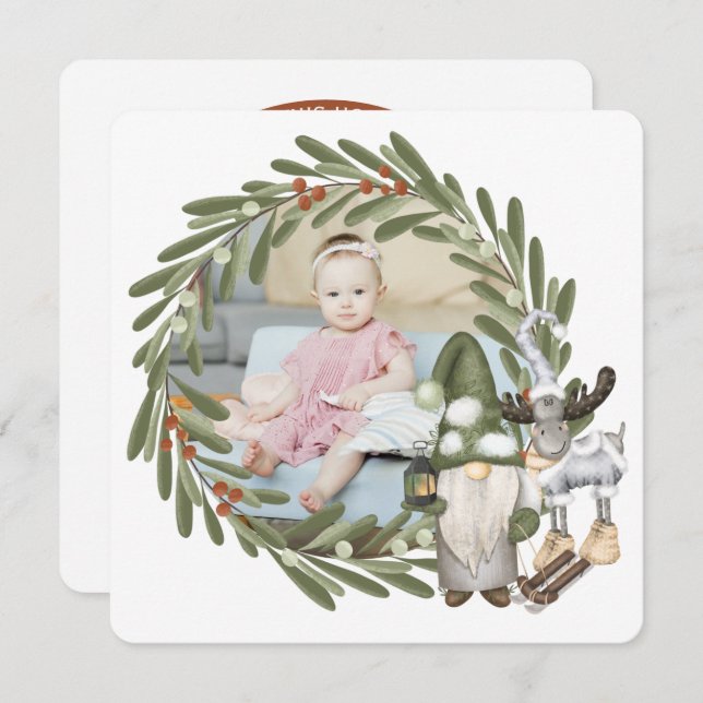 Cartão De Festividades Quadro de Fotografias do Ganso Personalizado do Na (Frente/Verso)