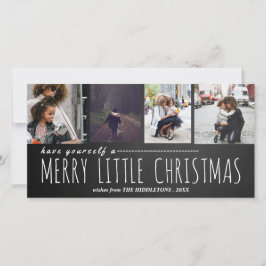 Cartão De Festividades Quadro de Fotografias do Natal Pequeno da feliz Qu