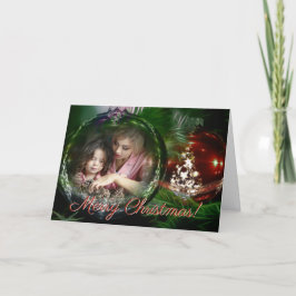 Cartão De Festividades Quadro de Fotos do Ornament Clássico Feliz Natal