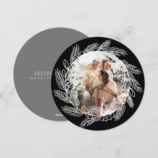 Cartão De Festividades Quadro de Fotos Personalizadas da Frota de Ferro d (Frente/Verso)