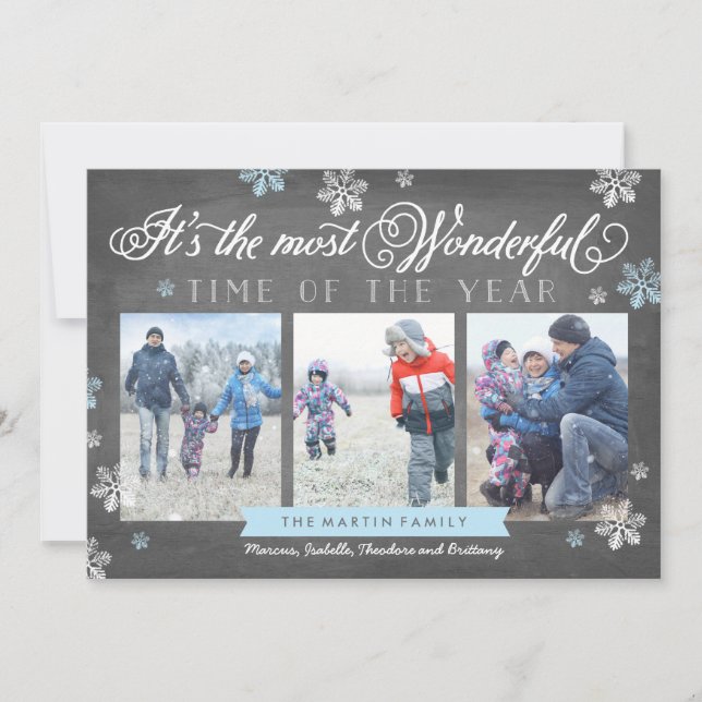 Cartão De Festividades Quadro de Natal de Férias Moderno Mais Maravilhoso (Frente)