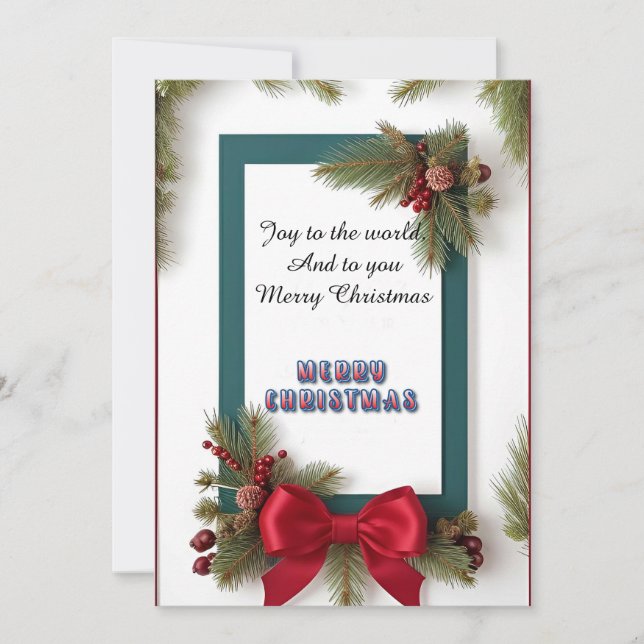 Cartão De Festividades Quadro De Natal Festivo Com Ramificações De Pinhei (Frente)