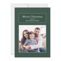 Quadro de Natal Simples Verde Floresta Listrado de
