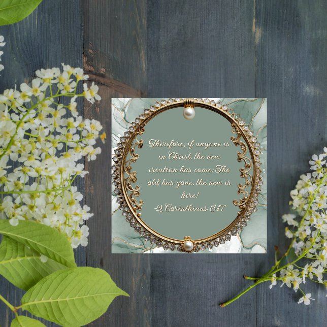 Cartão De Festividades Quadro de Pérolas Dourado para Download Personaliz (Criador carregado)