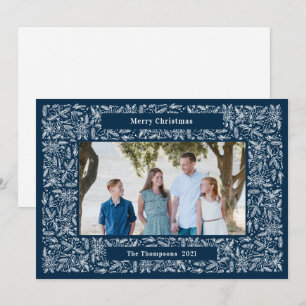 Cartão De Festividades Quadro Feliz Natal Feriado Azul-marinho