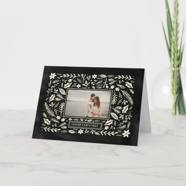 Cartão De Festividades Quadro Foliar de inverno (Frente)