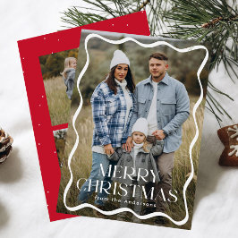Cartão De Festividades Quadro Ondulado Moderno Feliz Natal 3 Fotos