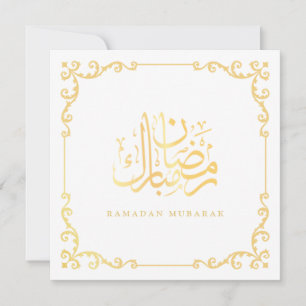Cartão De Festividades Quadro Vitoriano Falso Ouro Saudação Ramadan Mubar
