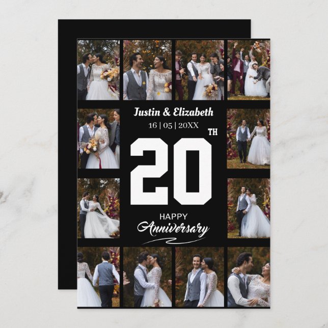 Cartão De Festividades Qualquer Colagem de Fotos Feliz Aniversário 12 (Frente/Verso)