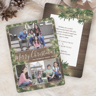 Cartão De Festividades Qualquer Texto 4 Fotografias e Legendas ・ Madeir