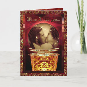 Cartão De Festividades Quando te beijei personalizável