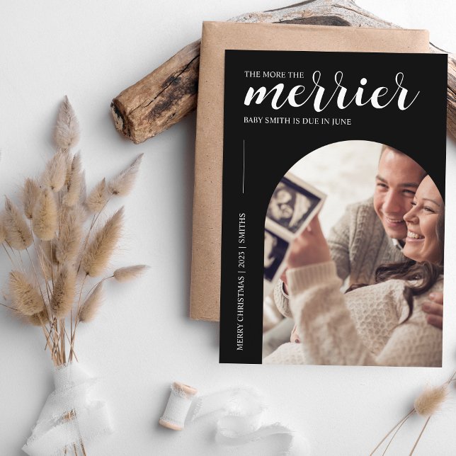 Cartão De Festividades Quanto mais a decoração de Natal preto (Criador carregado)