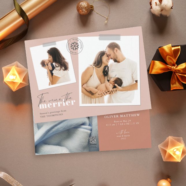 Cartão De Festividades Quanto mais a Merrier Rust Birth anunciar (Criador carregado)