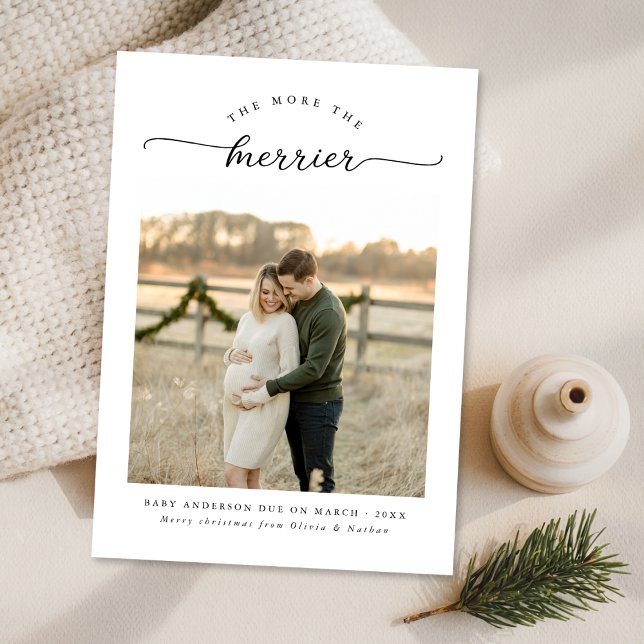 Cartão De Festividades Quanto Mais Feliz É A Gravidez De Natal Única (Criador carregado)