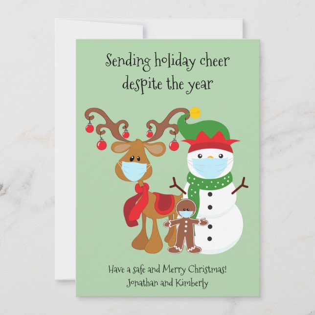 Cartão De Festividades Quarentena Enviando Feriado Feriado Cheio Apesar d (Frente)