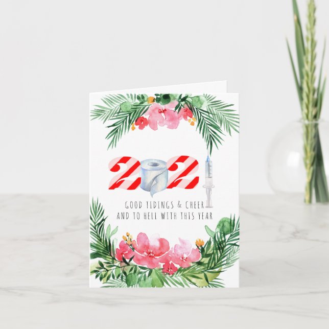 Cartão De Festividades Quarentena Natal | Comemorativo 2021 engraçado (Frente)