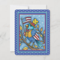 QUARTO DE JULHO BLUEBIRD TWEET, AMERICAN FLAG Flat