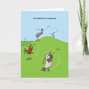 Cartão De Festividades Quarto Dia de Natal (Quatro Calling Birds Card)