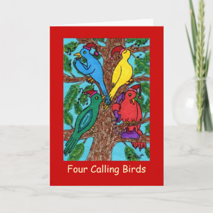 Cartão De Festividades Quatro Calling Birds