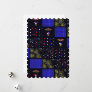 Cartão De Festividades Quatro de Julho Patchwork Pattern - 4 de Julho
