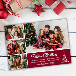 Cartão De Festividades Quatro fotos colagem moderna e fofinha Natal