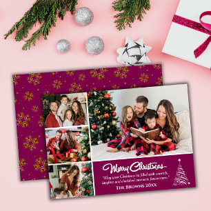 Cartão De Festividades Quatro fotos colidem um doce e fofo natal
