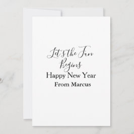 Cartão De Festividades que a diversão comece feliz ano novo nome ano simp