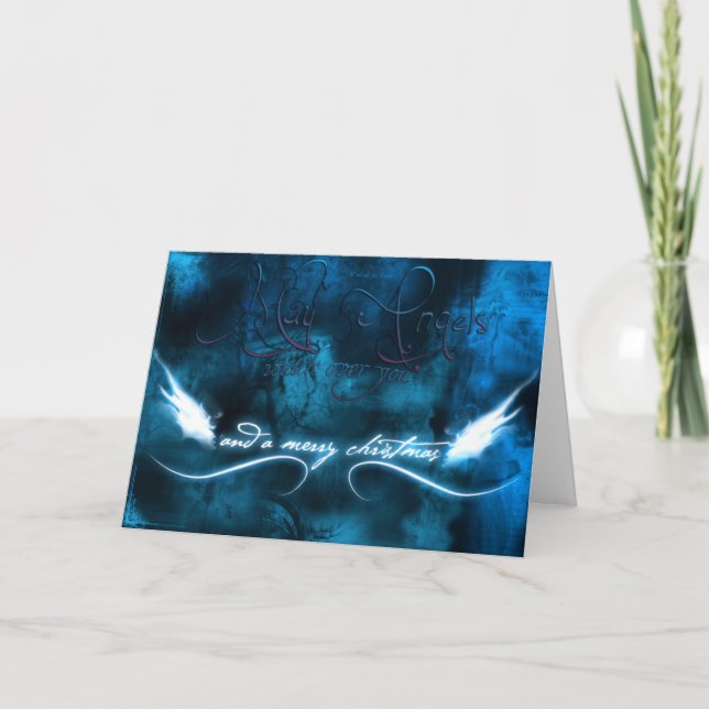 Cartão De Festividades Que Anjos vigiem você e um feliz Natal (Frente)